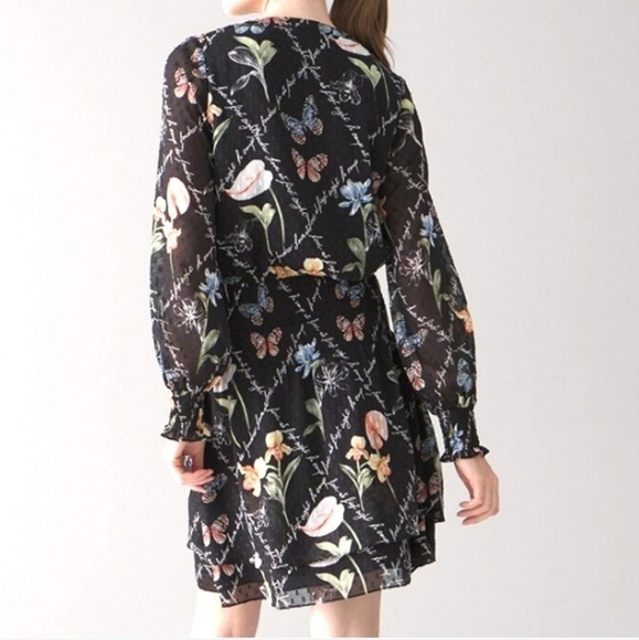 White House Black Market sz small black floral dress Love At First Sight - Picture 2 of 8